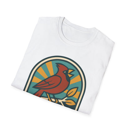 Northern Cardinal Retro Sunset T-Shirt