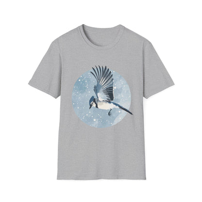 Blue Jay in Winter Flight T-Shirt