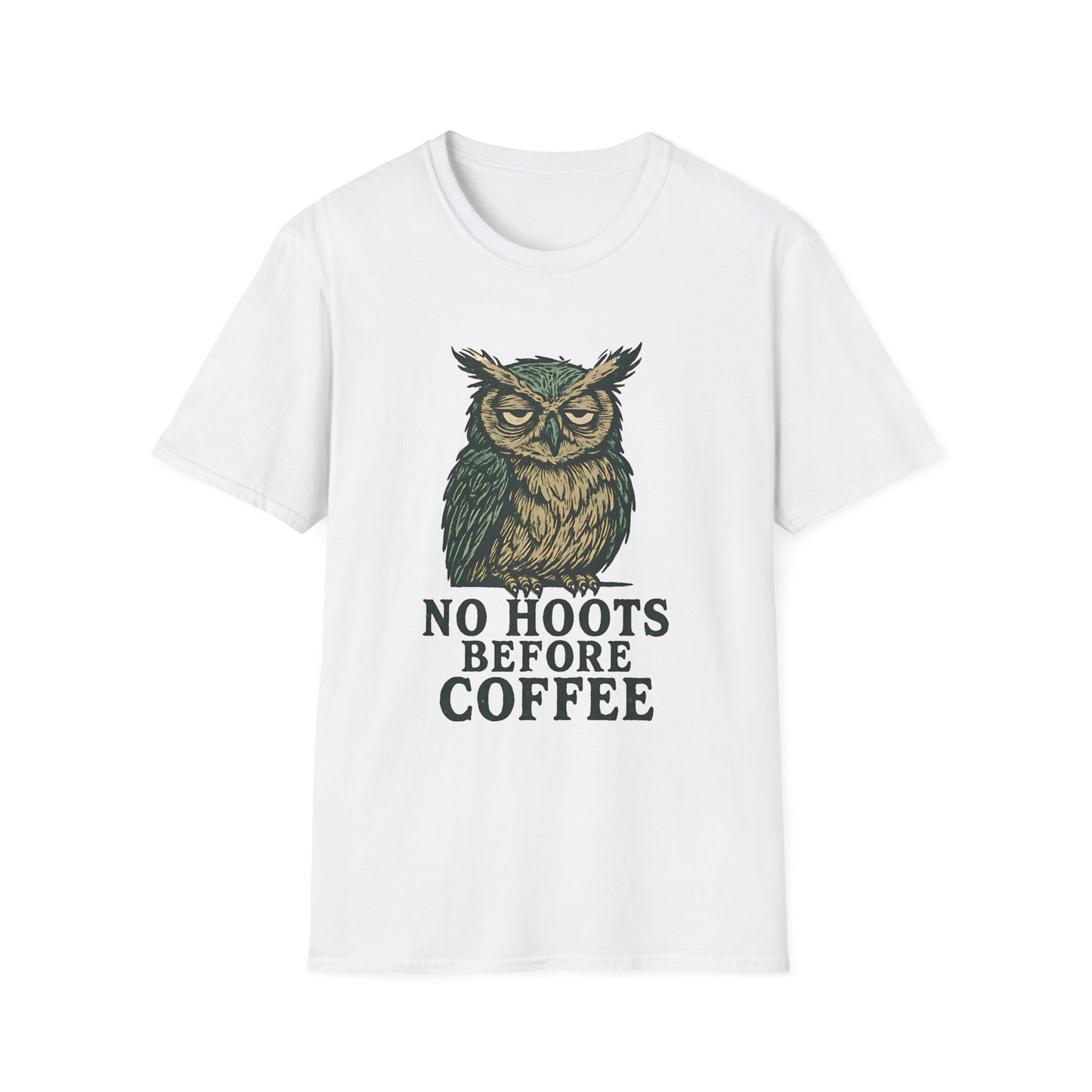 Great Horned Owl Coffee Humor T-Shirt
