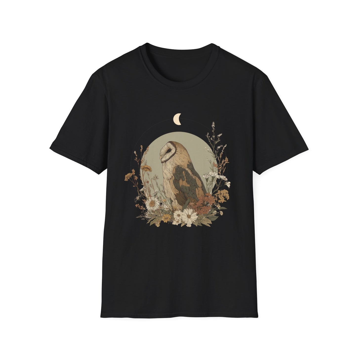 Crescent Moon Barn Owl T-Shirt